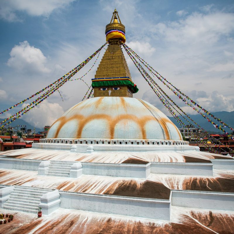 Boudhanath Stupa with prayer flags, Kathmandu