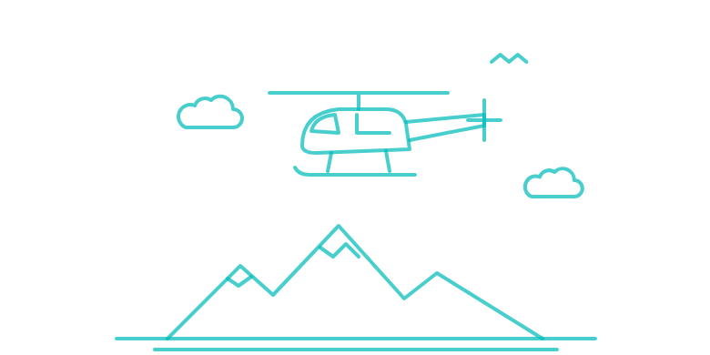 Helicopter tour line illustration