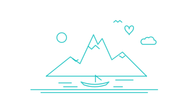 Phewa Lake and Machhapuchhre line illustration