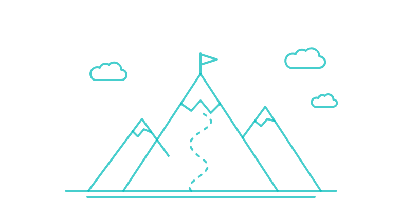 Luxury trekking line illustration