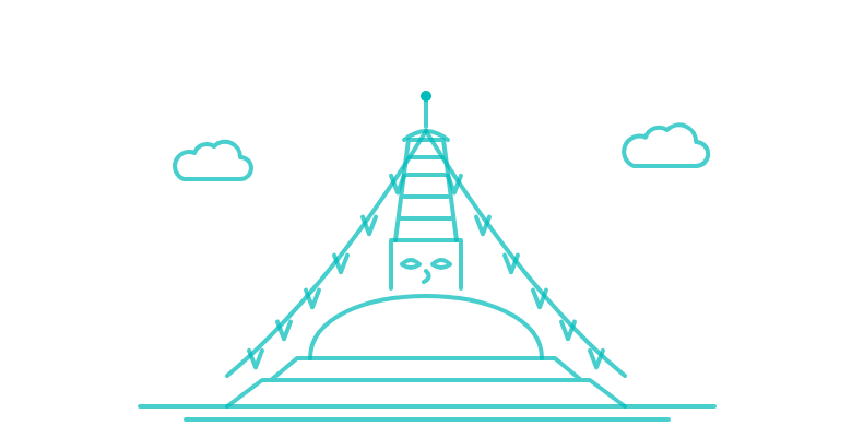 Boudhanath stupa line illustration